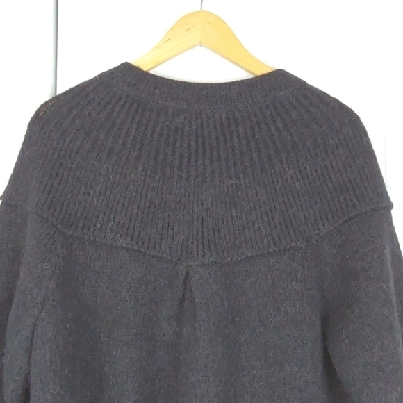 Kenar Womens Black Alpaca Sweater Cardigan Warm Pockets Neutral Sz.1X - Picture 7 of 11